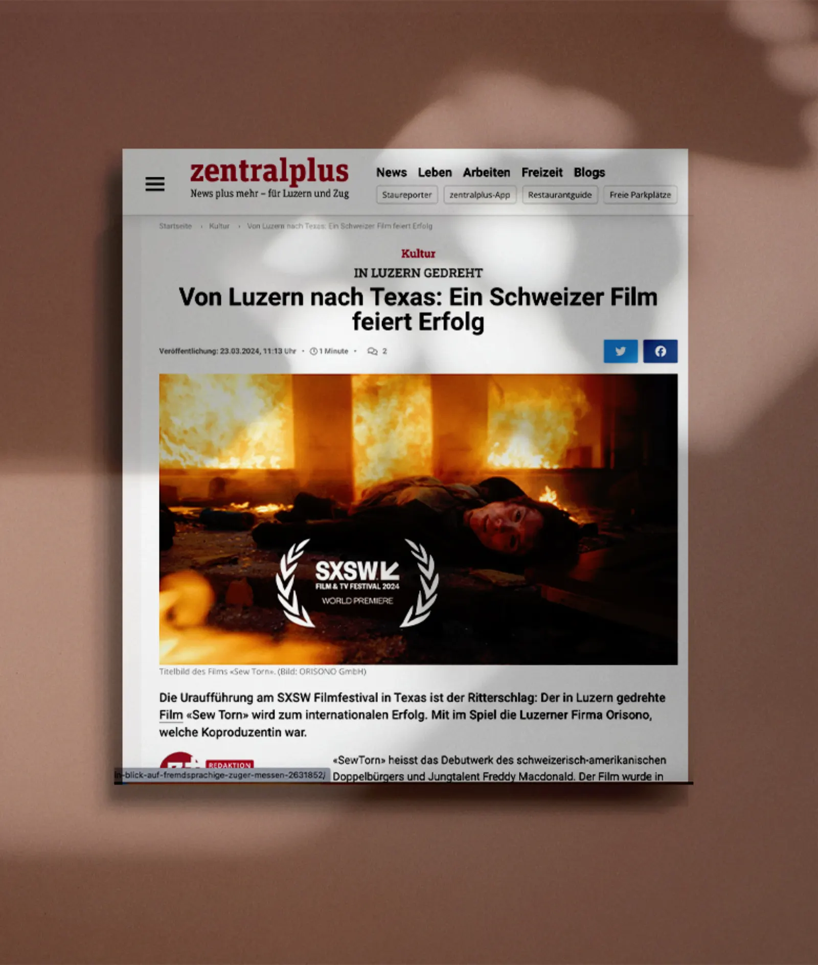 Artikel auf zentralplus über Sew Torn beim SXSW Festival