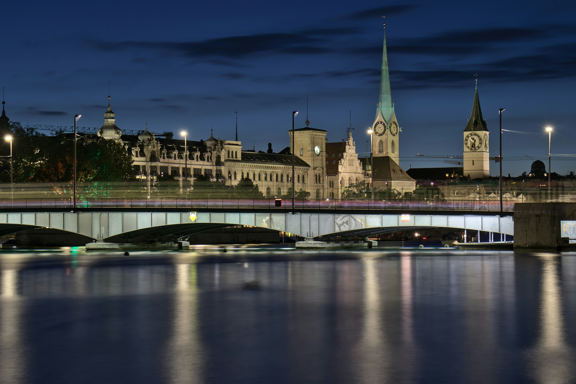 City skyline blending old town and modern buildings in switzerland