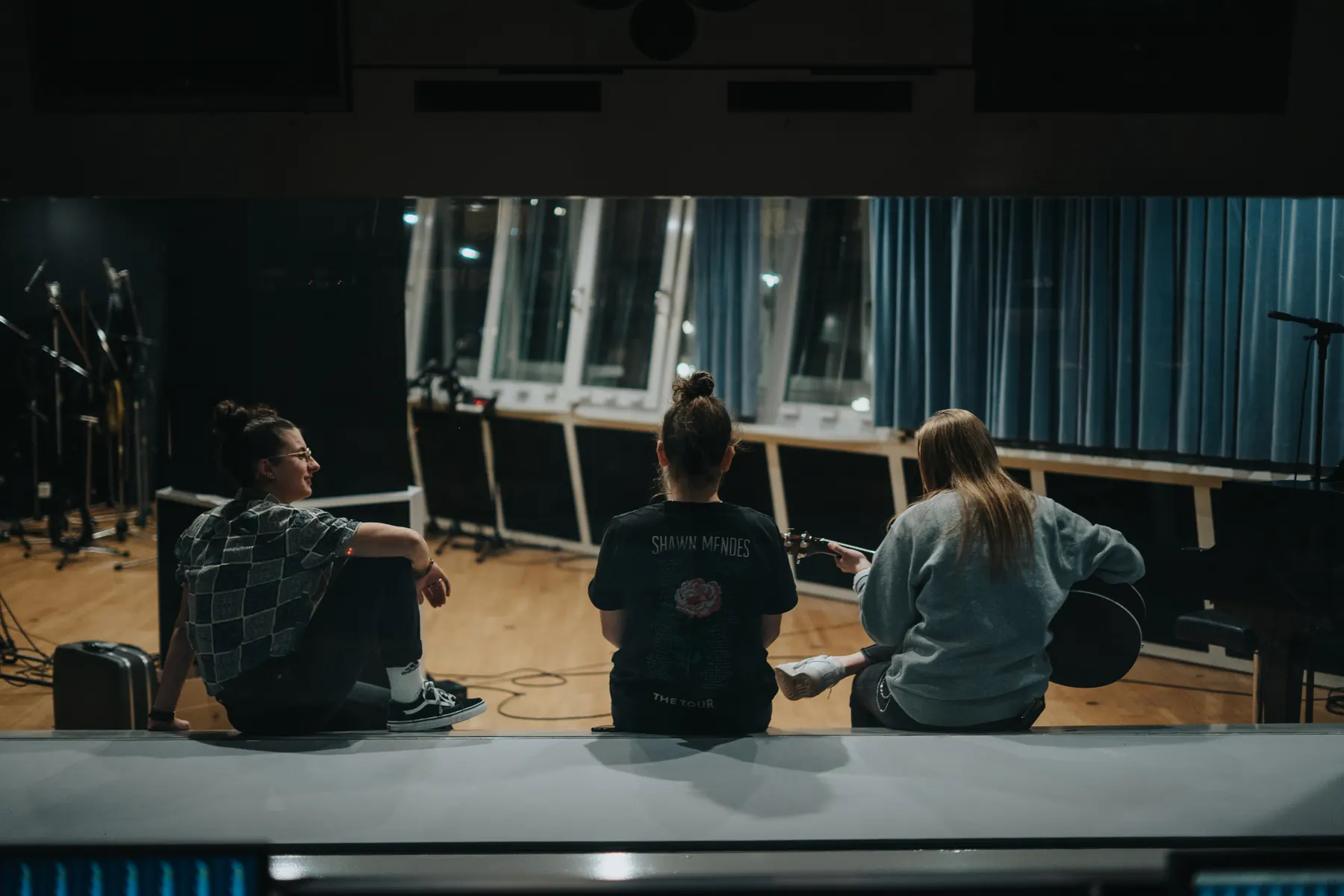 Blick aus der Regie in den Live Room